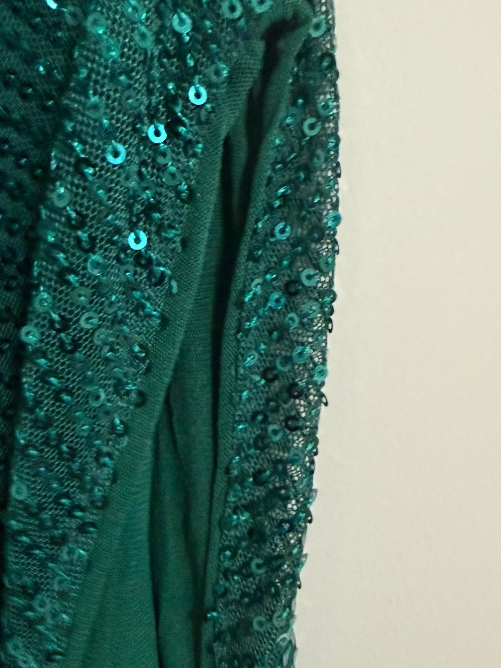 NWT Grace Karin Emerald Green Sequin One Shoulder Cocktail Dress L - Picture 5 of 12